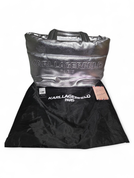 Karl Lagerfeld Handbags - Karl Lagerfeld Silver Metallic Tote Bag